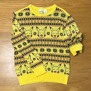 Yellow Pikachu Patterned Sweater